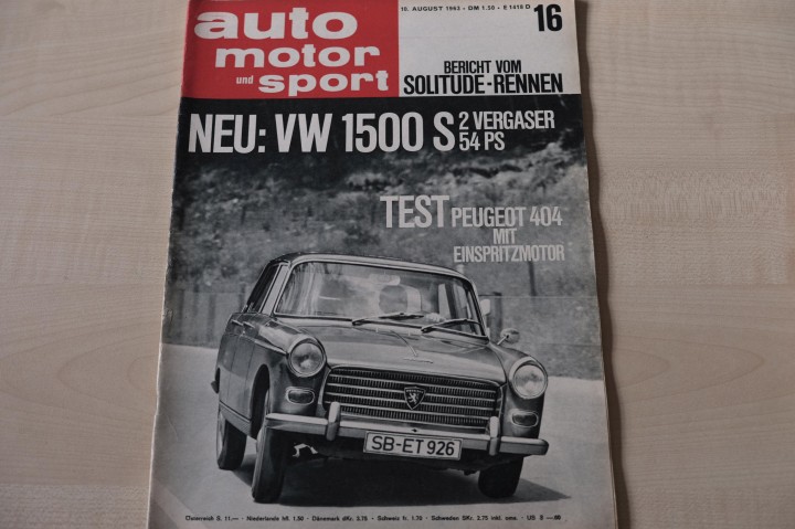 Deckblatt Auto Motor und Sport (16/1963)
